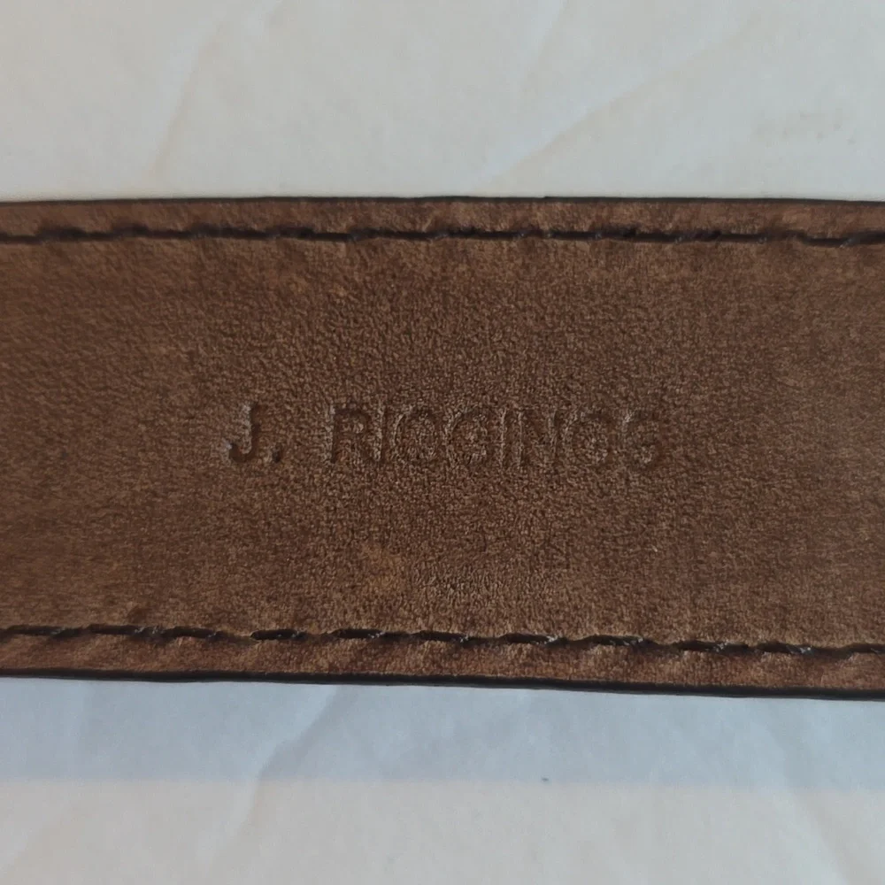 J.Riggings Mens Dark brown Premium leather Woven Dress Belt LUXURY Sz.38